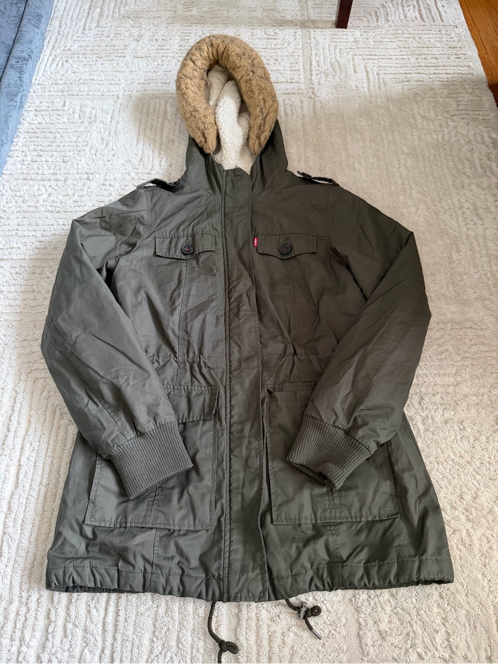 Levi's olive green parka utility jacket